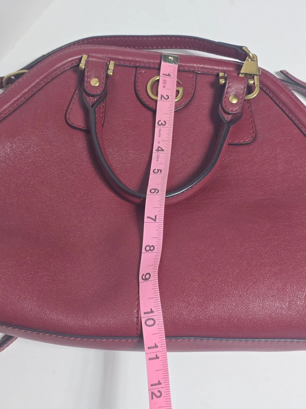 Gucci Re(Belle) Medium Wine Leather Top-Handle Satchel with Gold GG